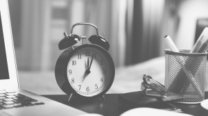 alarm clock on desk