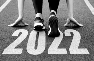 woman about to set off in a race for 2022