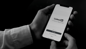 man looking at linkedin