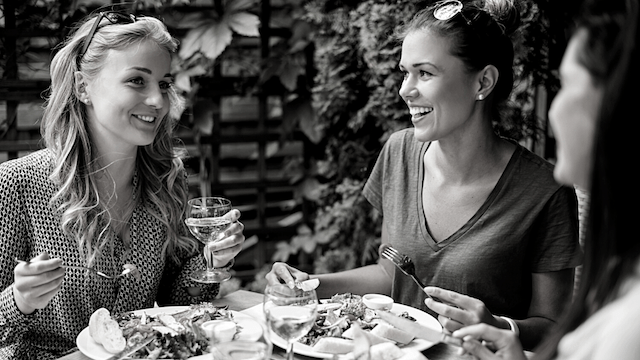 ladies chatting at lunch